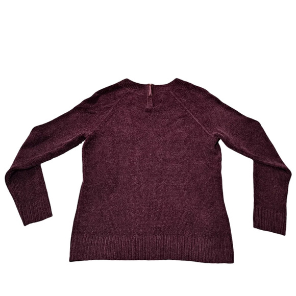 NWT Talbots Petite Medium Burgundy‎ Crew-neck Long Sleeve  Back-Zip Sweater - Picture 6 of 13
